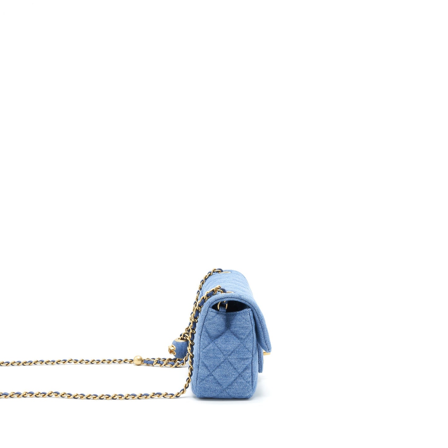 Chanel Pearl Crush Mini Rectangular Flap Bag Denim Blue