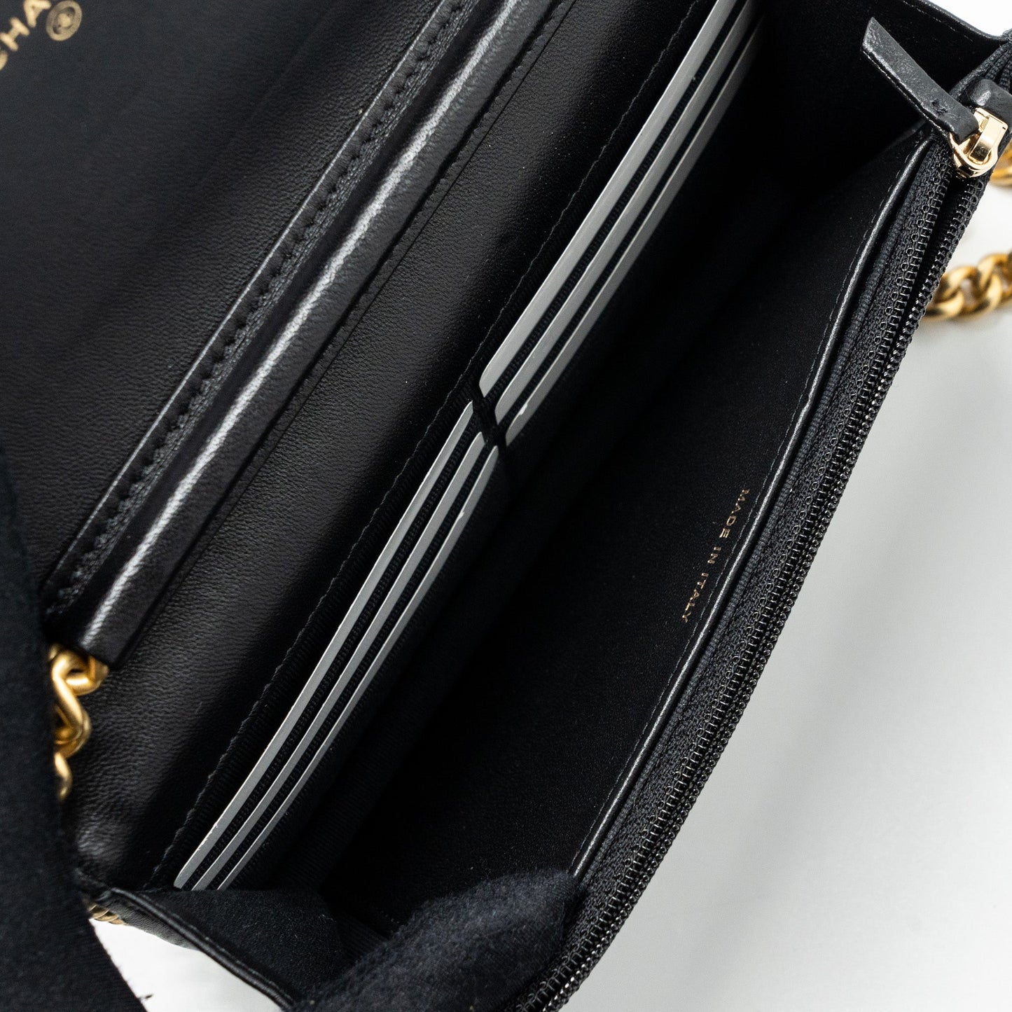 Chanel Boy Wallet On Chain Lambskin Black (Microchip)