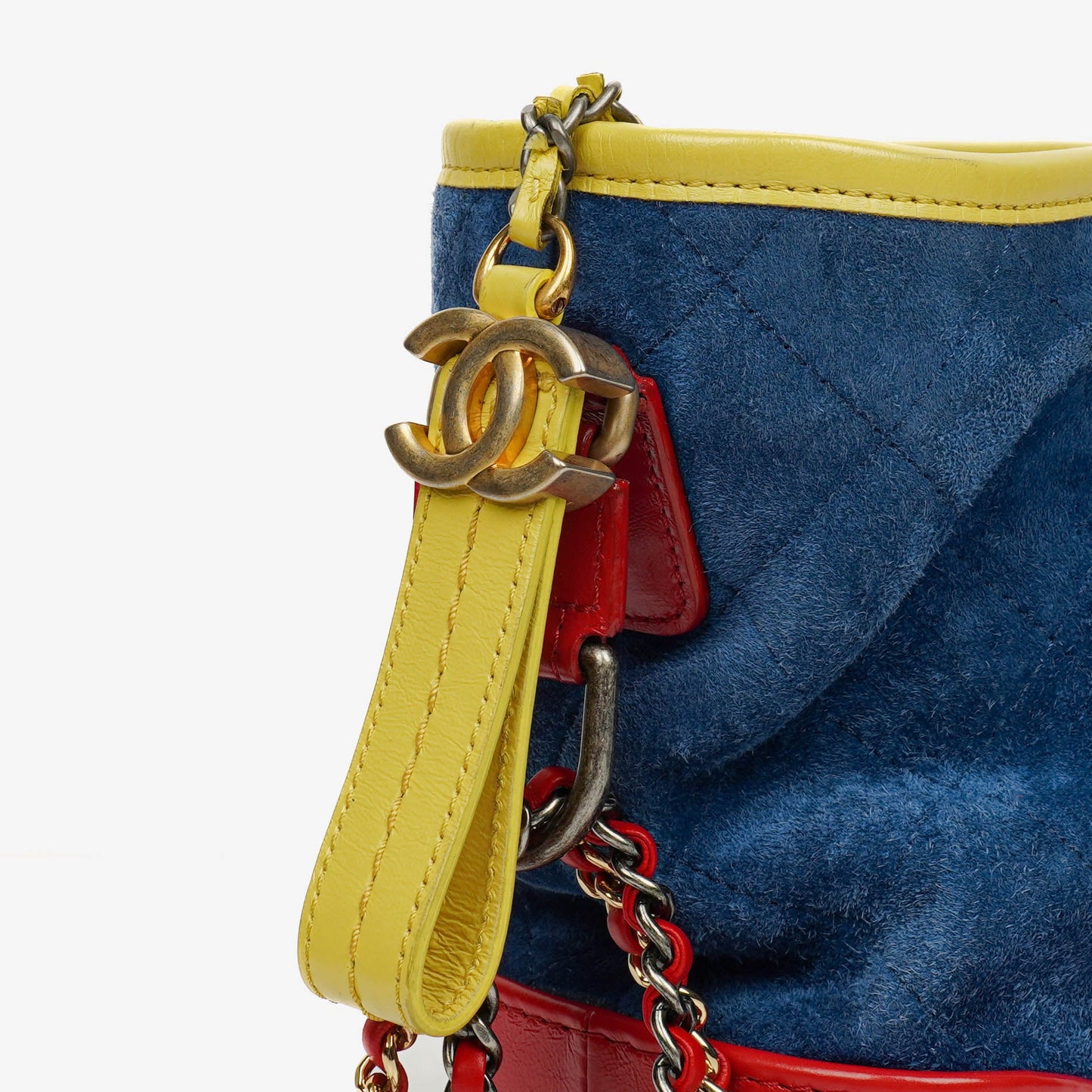 Chanel Multicolor Quilted Suede and Leather Medium Gabrielle Hobo Bag