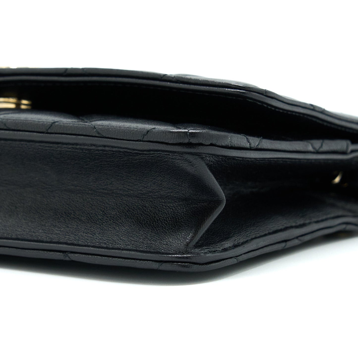 Chanel Coco Charm Wallet On Chain Lambskin Black L