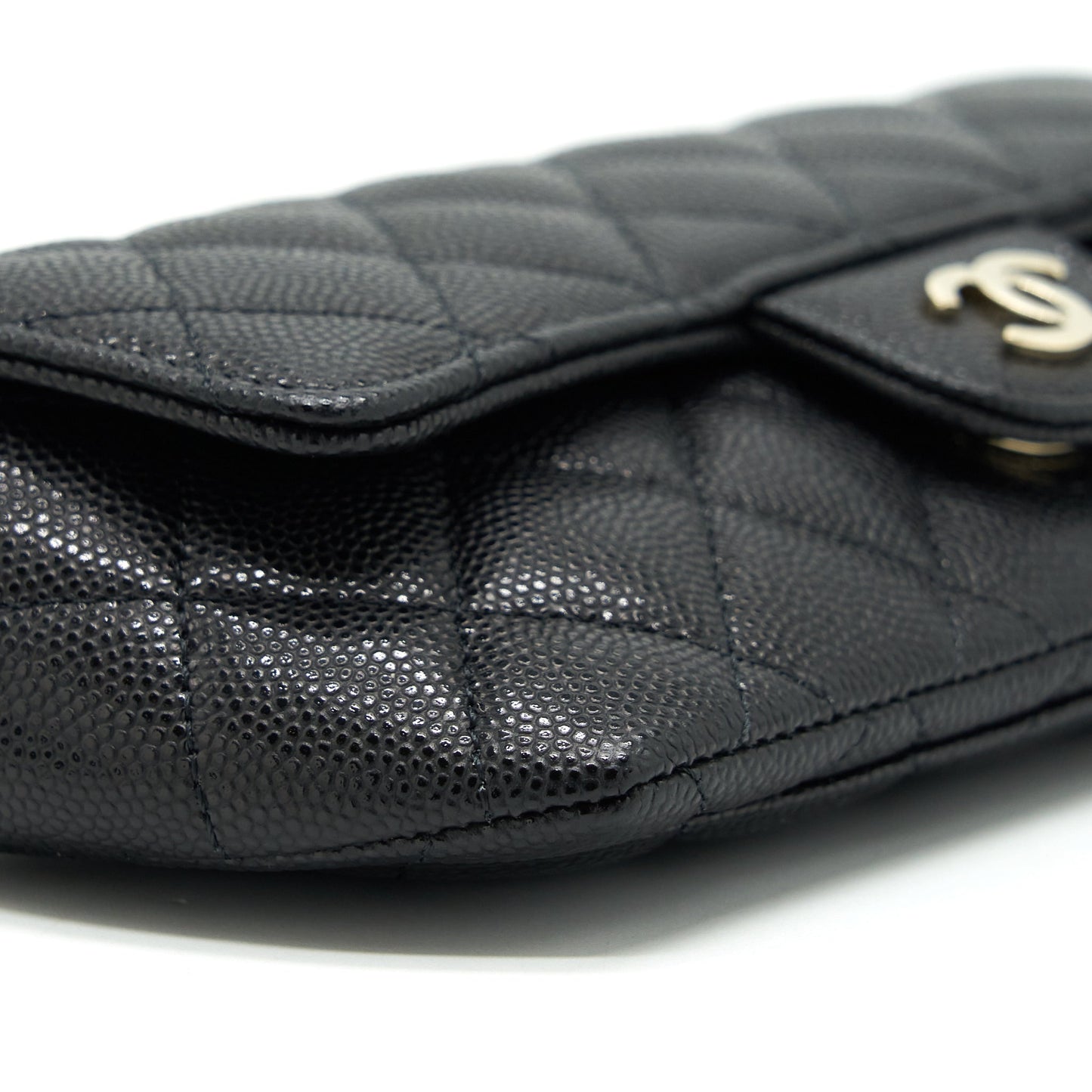 Chanel Glasses Case With Chain Caviar Black L