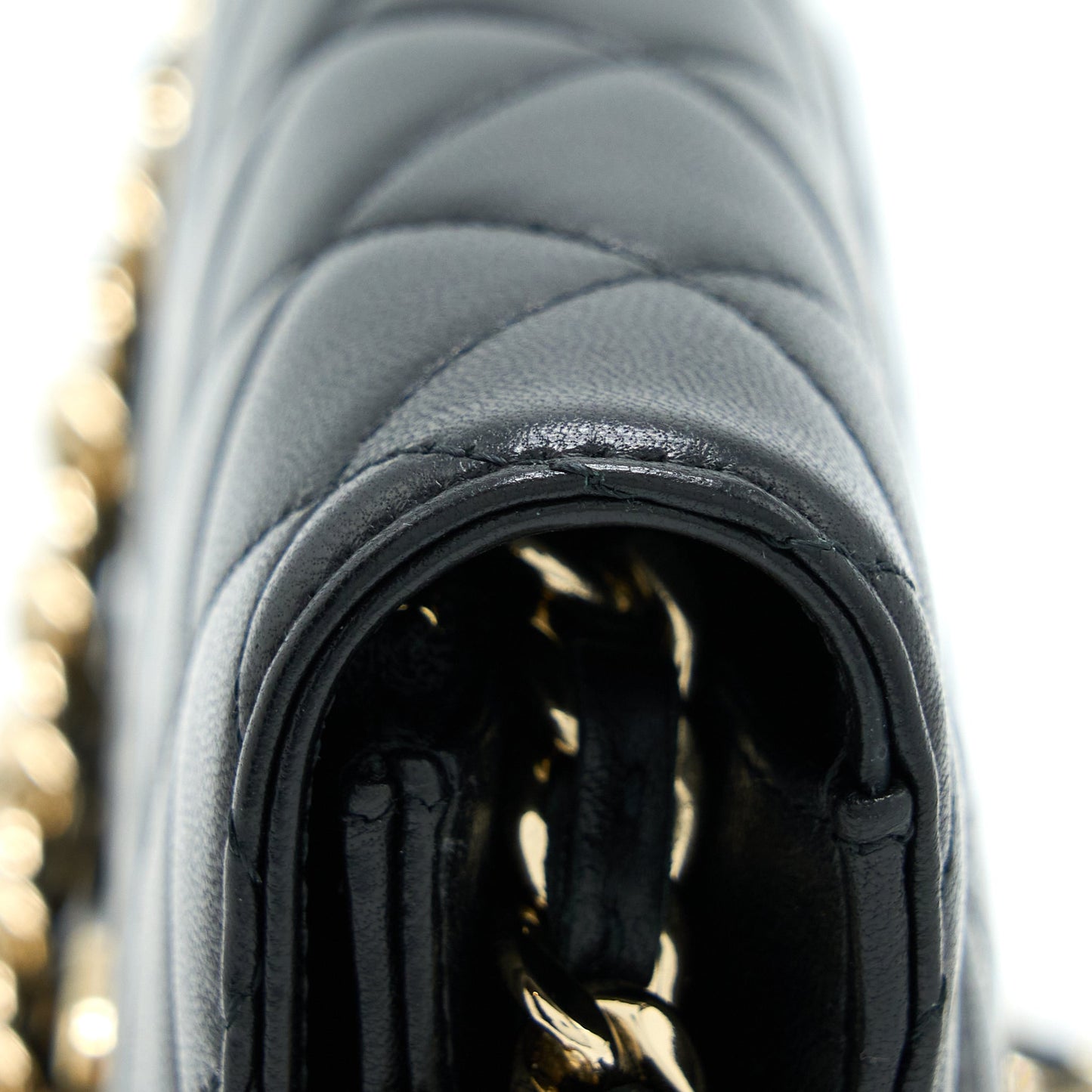 Chanel Coco Charm Wallet On Chain Lambskin Black L