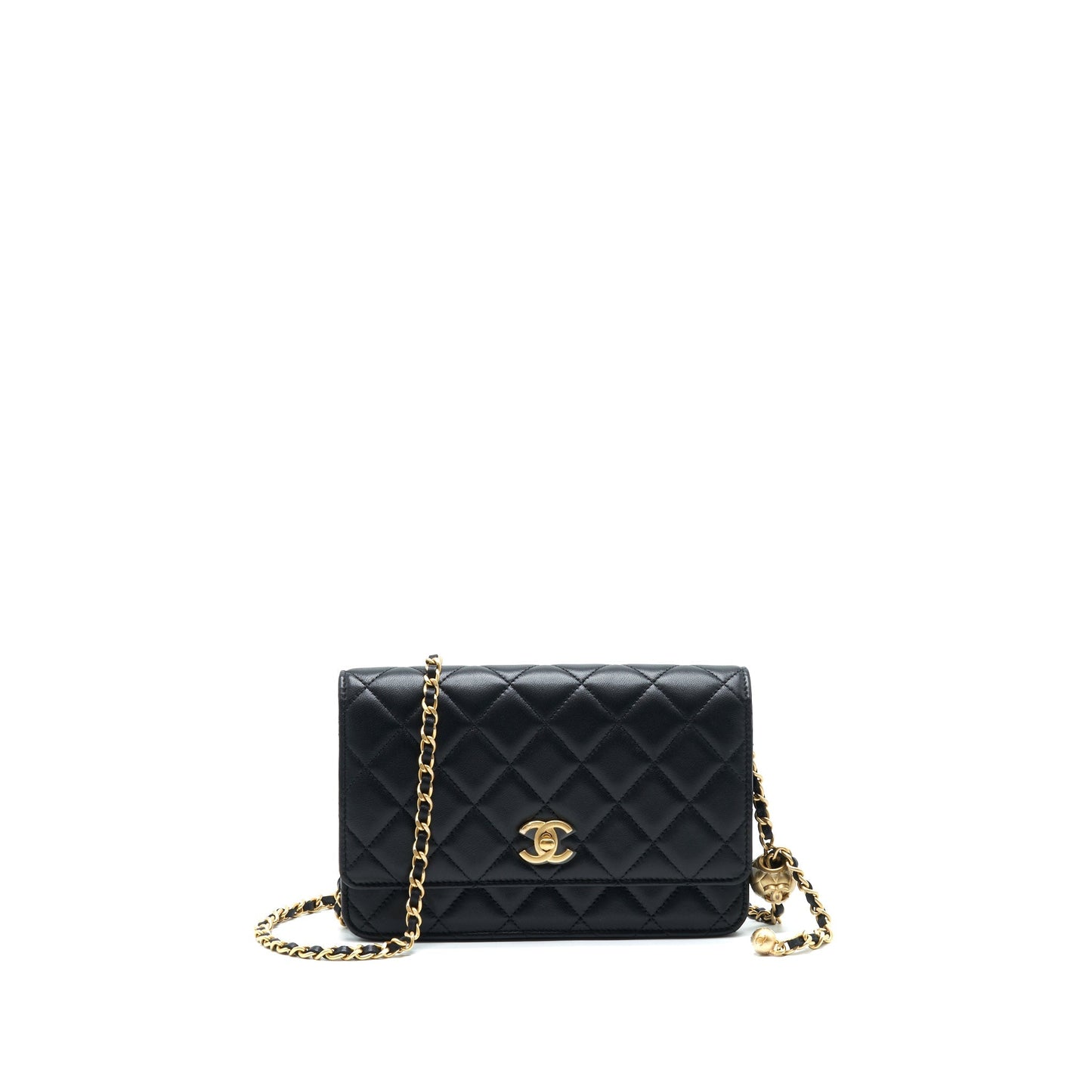 Chanel Pearl Crush Wallet On Chain Black  (Micrichip)