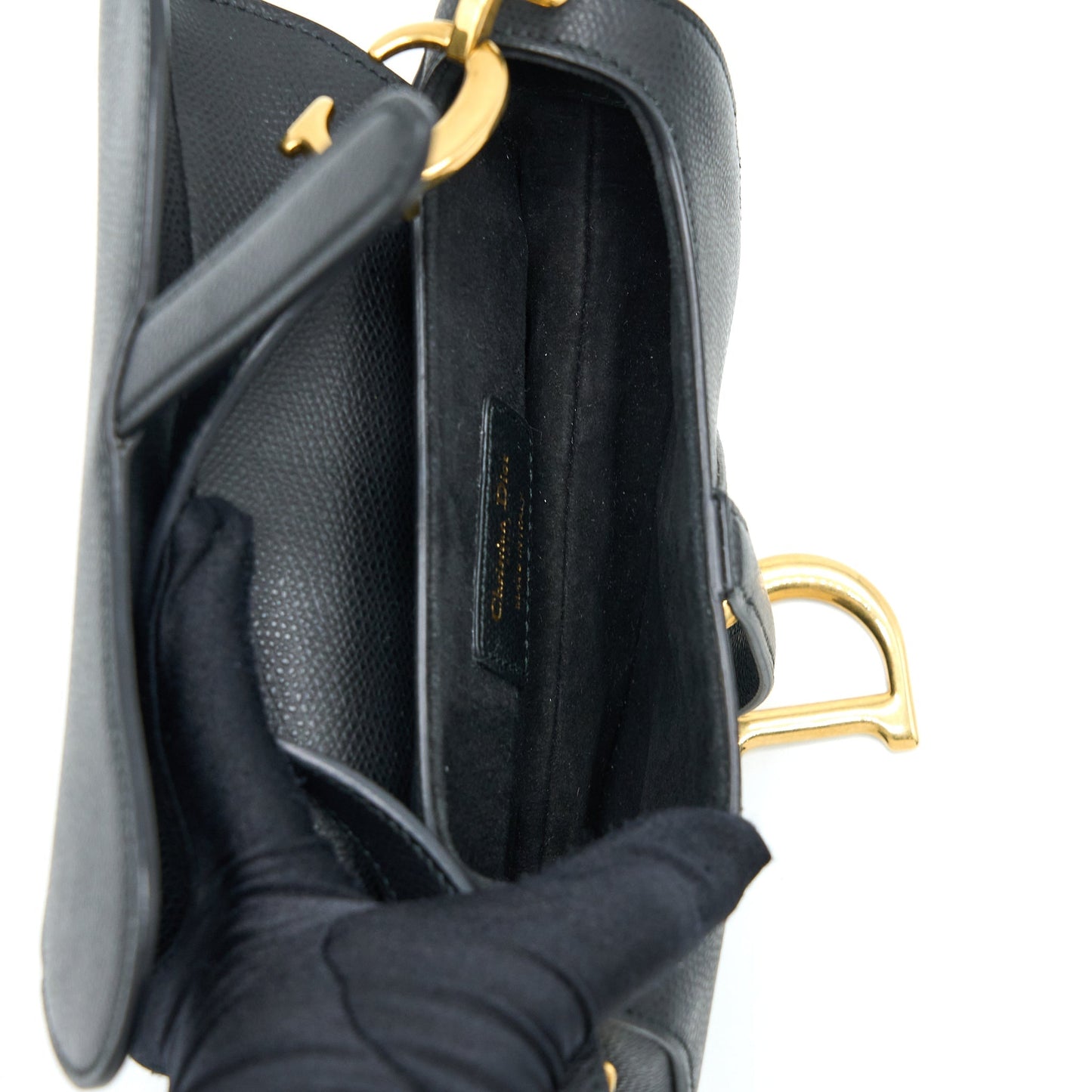 Dior Mini Saddle Purse Calfskin Black