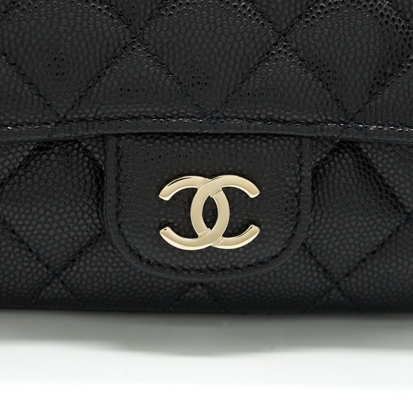 Chanel Glasses Case With Chain Caviar Black L