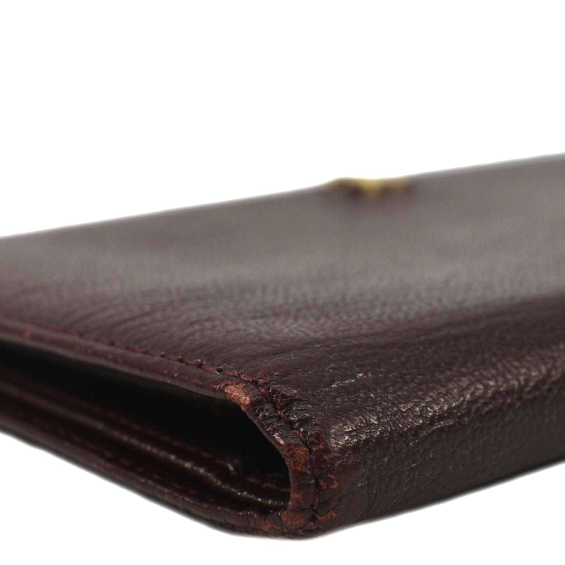 CHANEL  L-Yen Leather Wallet Burgundy