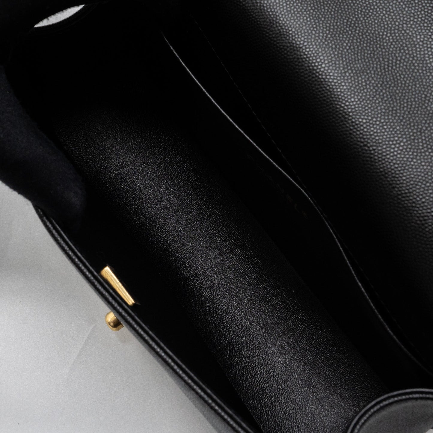 Chanel Medium Classic Boy Bag Caviar Black Brushed  (microchip)