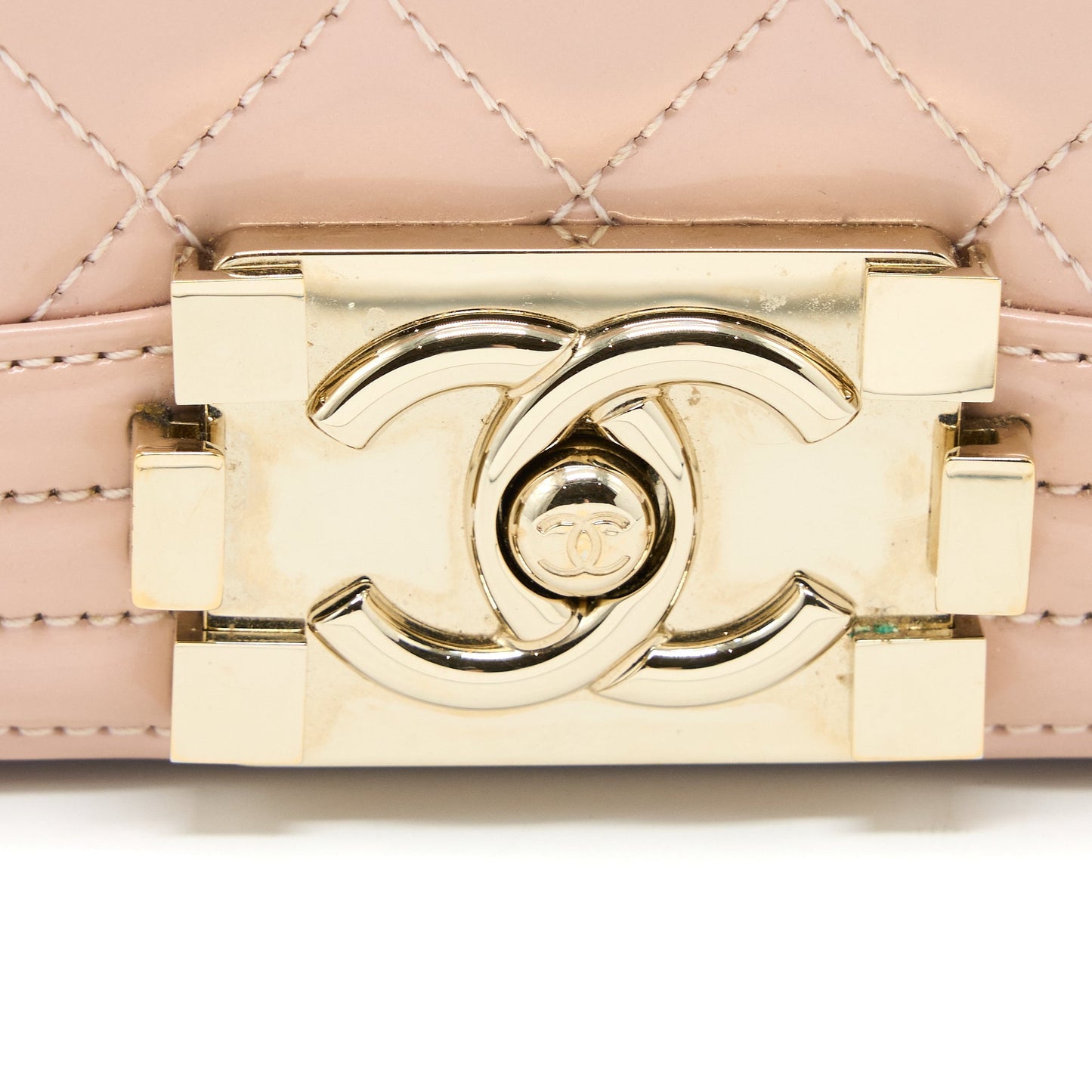 Chanel Small Boy Bag Patent Leather Light Pink L