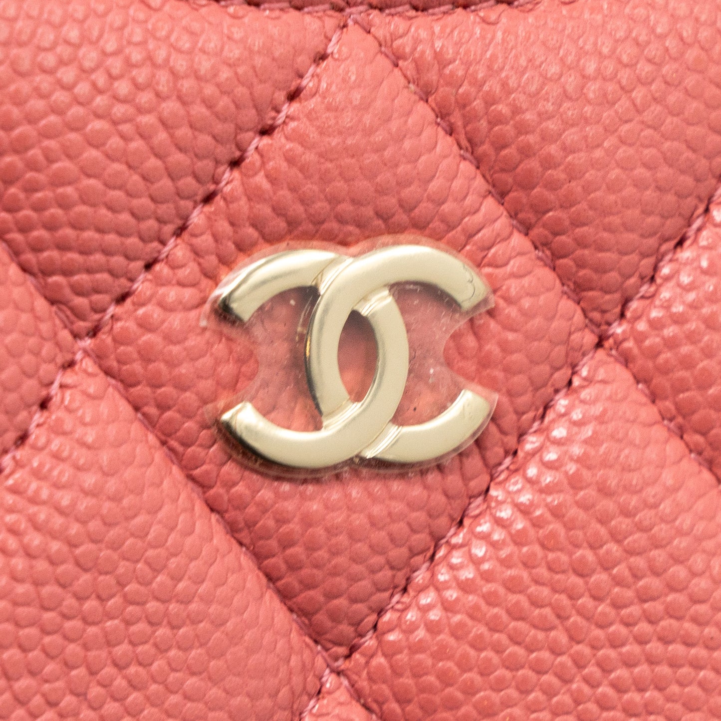 Chanel Phone Card Holder Caviar Pink L