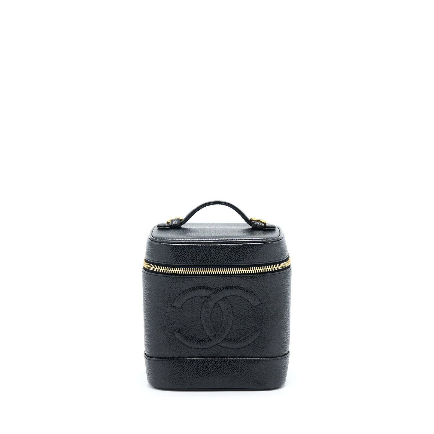 Chanel  Vertical CC Logo Cosmetic Vanity Caviar Black