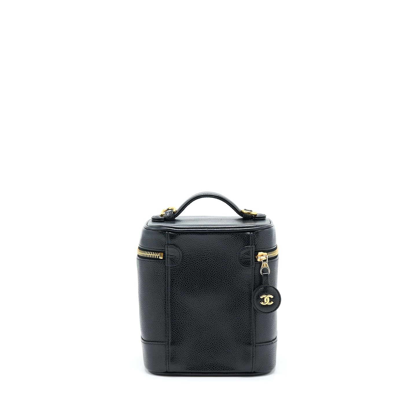 Chanel  Vertical CC Logo Cosmetic Vanity Caviar Black