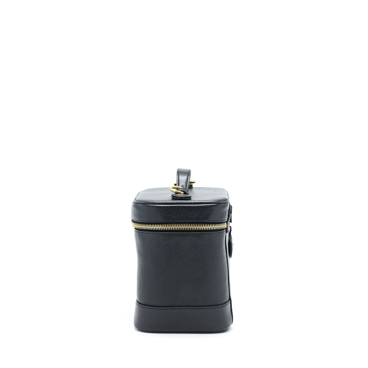 Chanel  Vertical CC Logo Cosmetic Vanity Caviar Black