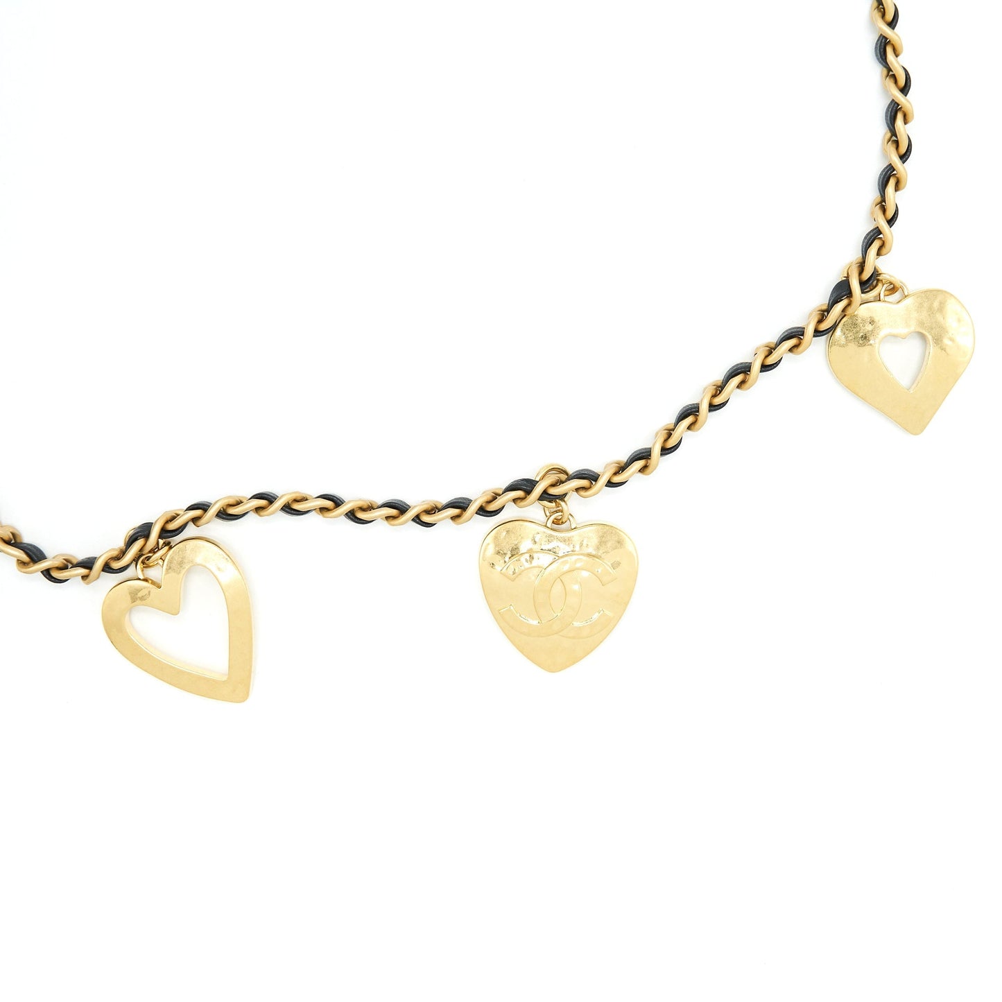 Chanel seasonal Mini Rectangular Flap Bag Heart Charm Chain Lambskin Black  (Microchip)