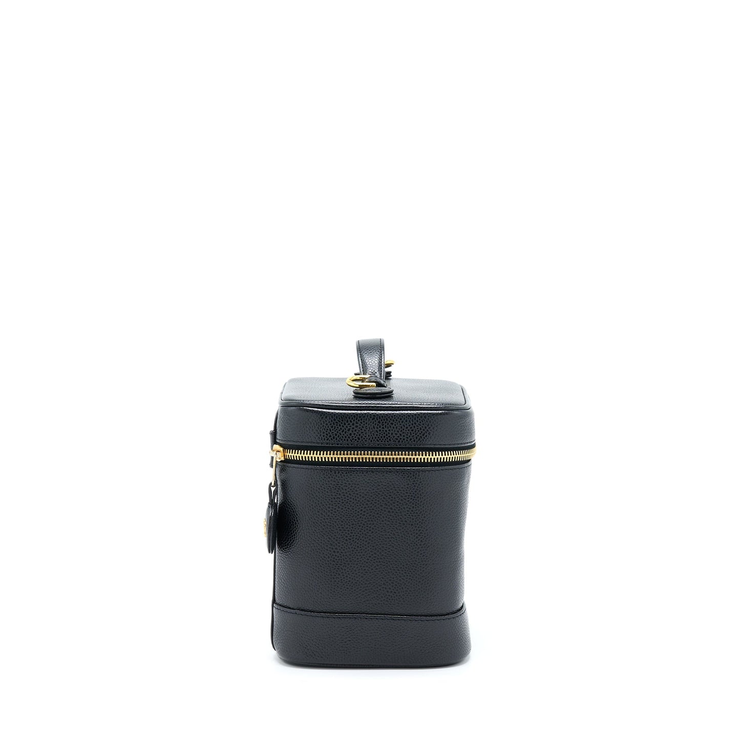 Chanel  Vertical CC Logo Cosmetic Vanity Caviar Black