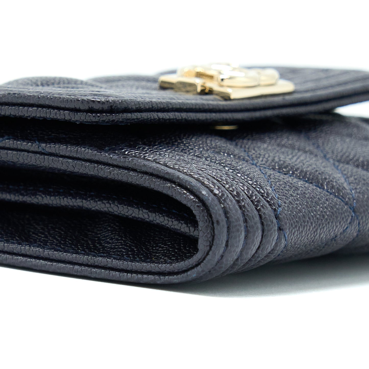 Chanel Boy Small Flap Card Holder Caviar Black
