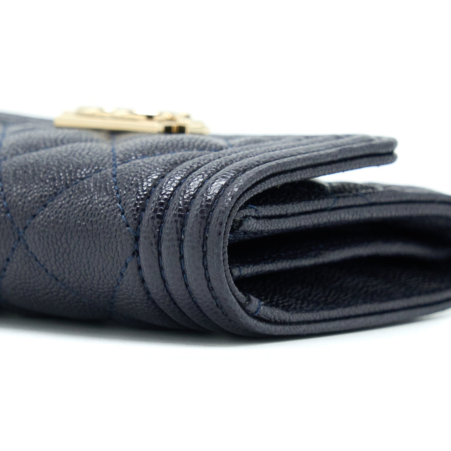 Chanel Boy Small Flap Card Holder Caviar Black