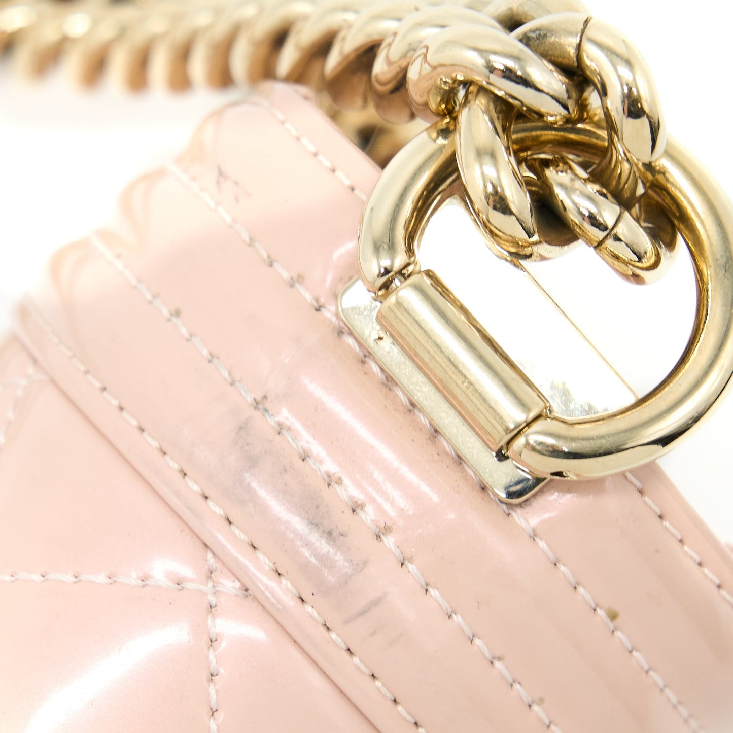 Chanel Small Boy Bag Patent Leather Light Pink L