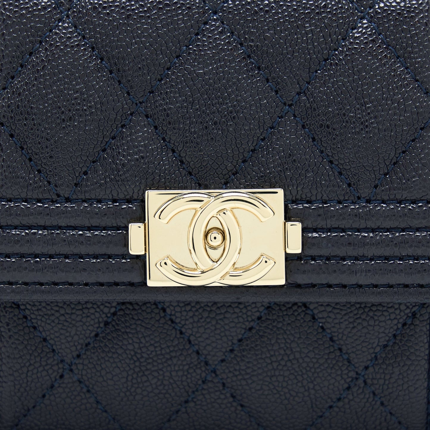 Chanel Boy Small Flap Card Holder Caviar Black