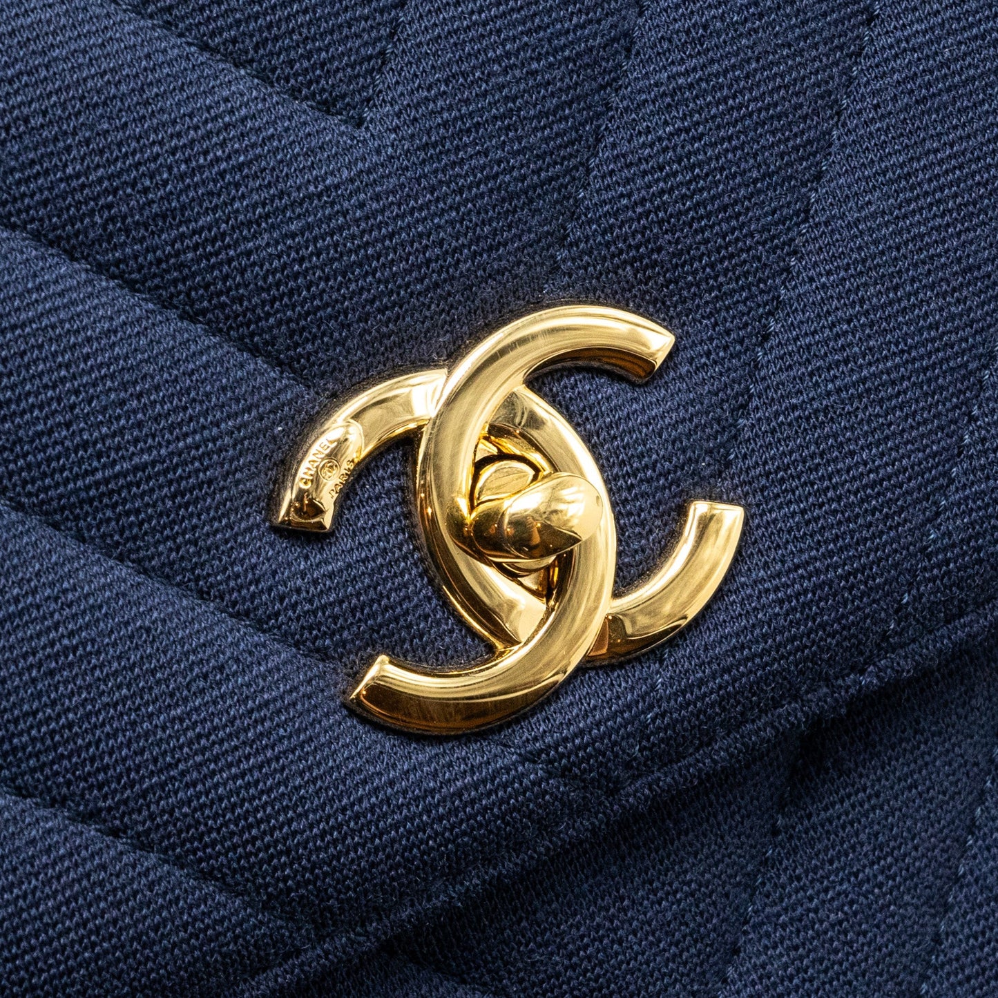 Chanel Small Chevron Trendy CC fabric navy