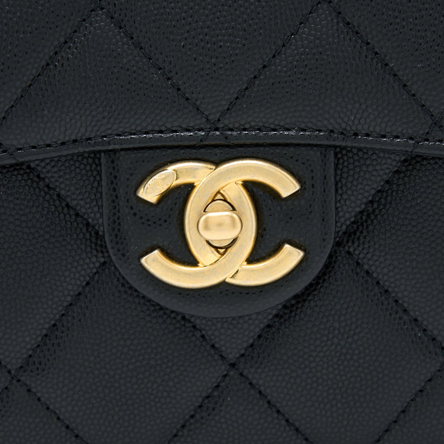 Chanel 22B Round Messenger Bag Grained Calfskin Black Brushed  (Microchip)