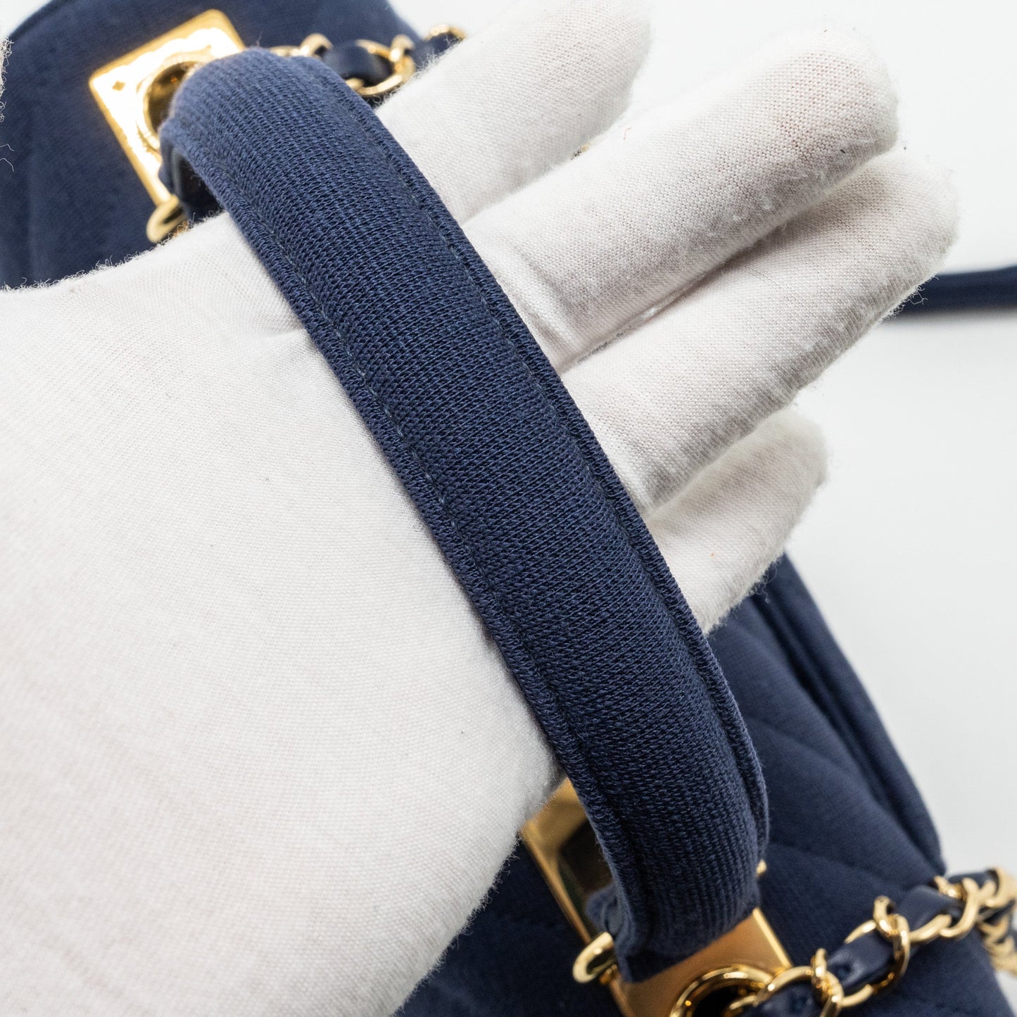 Chanel Small Chevron Trendy CC fabric navy