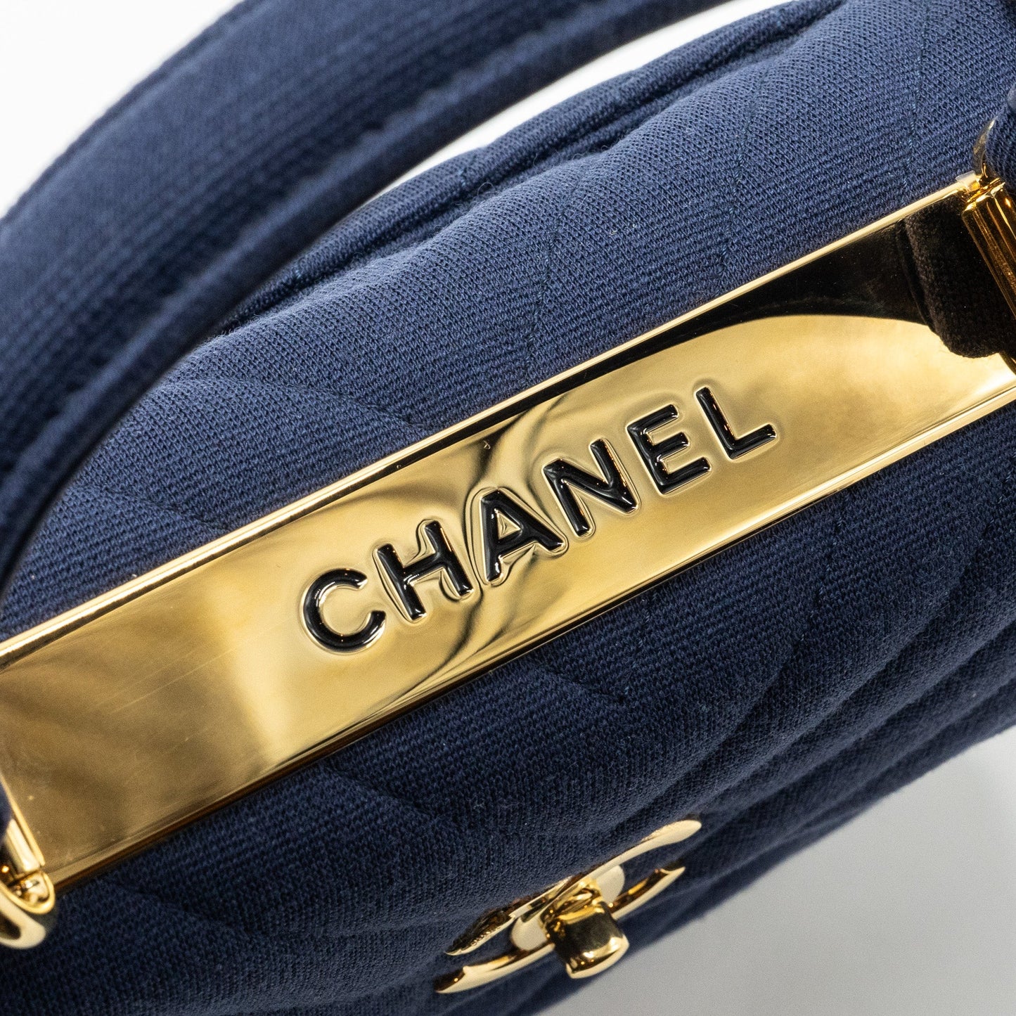 Chanel Small Chevron Trendy CC fabric navy