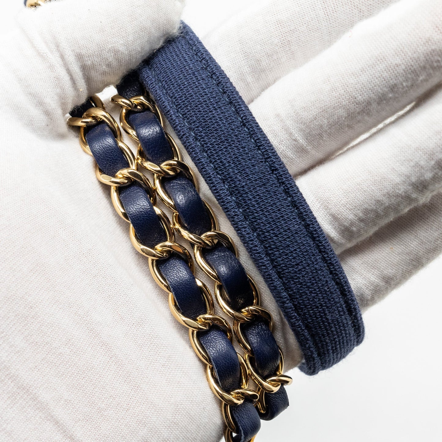 Chanel Small Chevron Trendy CC fabric navy