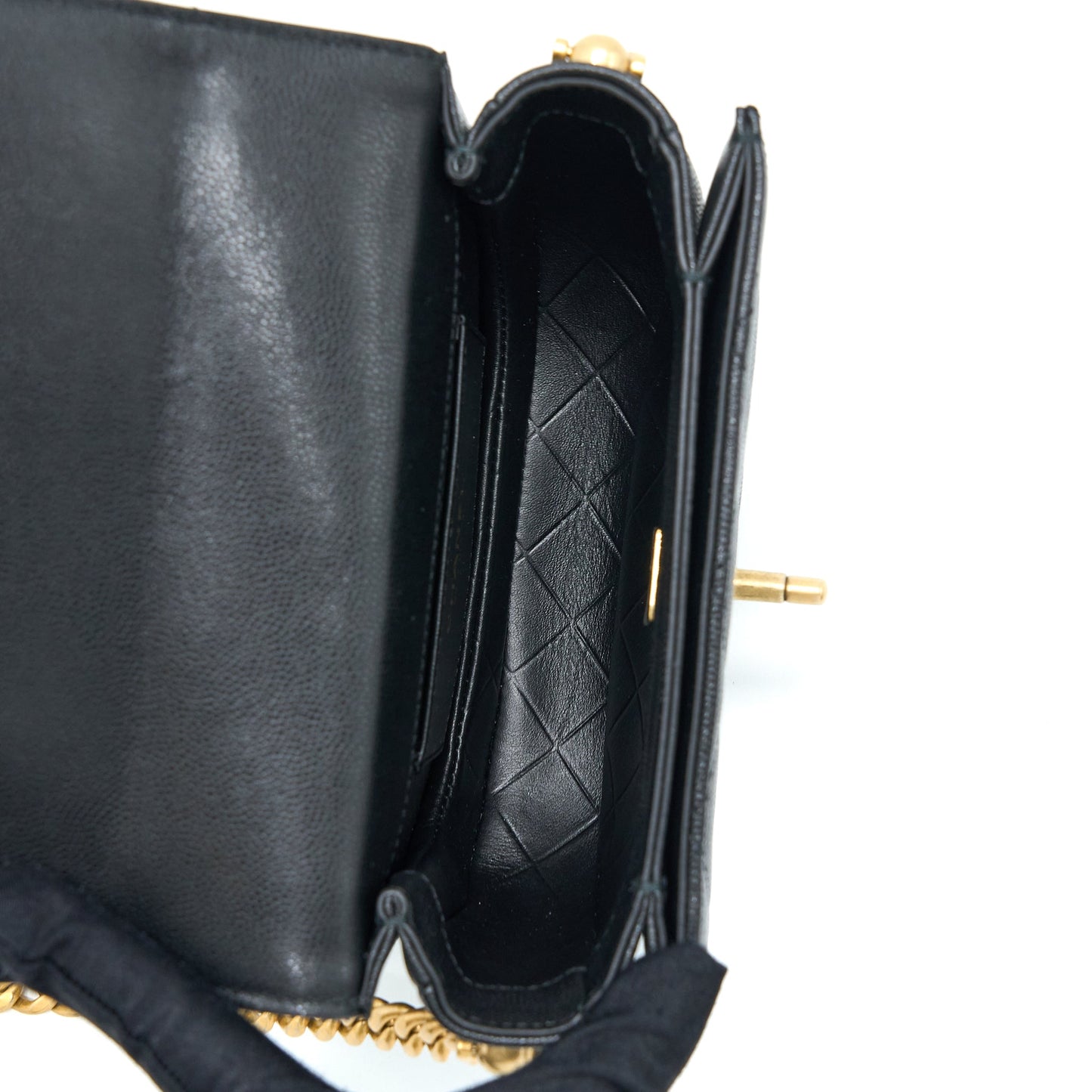 Chanel 22B Round Messenger Bag Grained Calfskin Black Brushed  (Microchip)