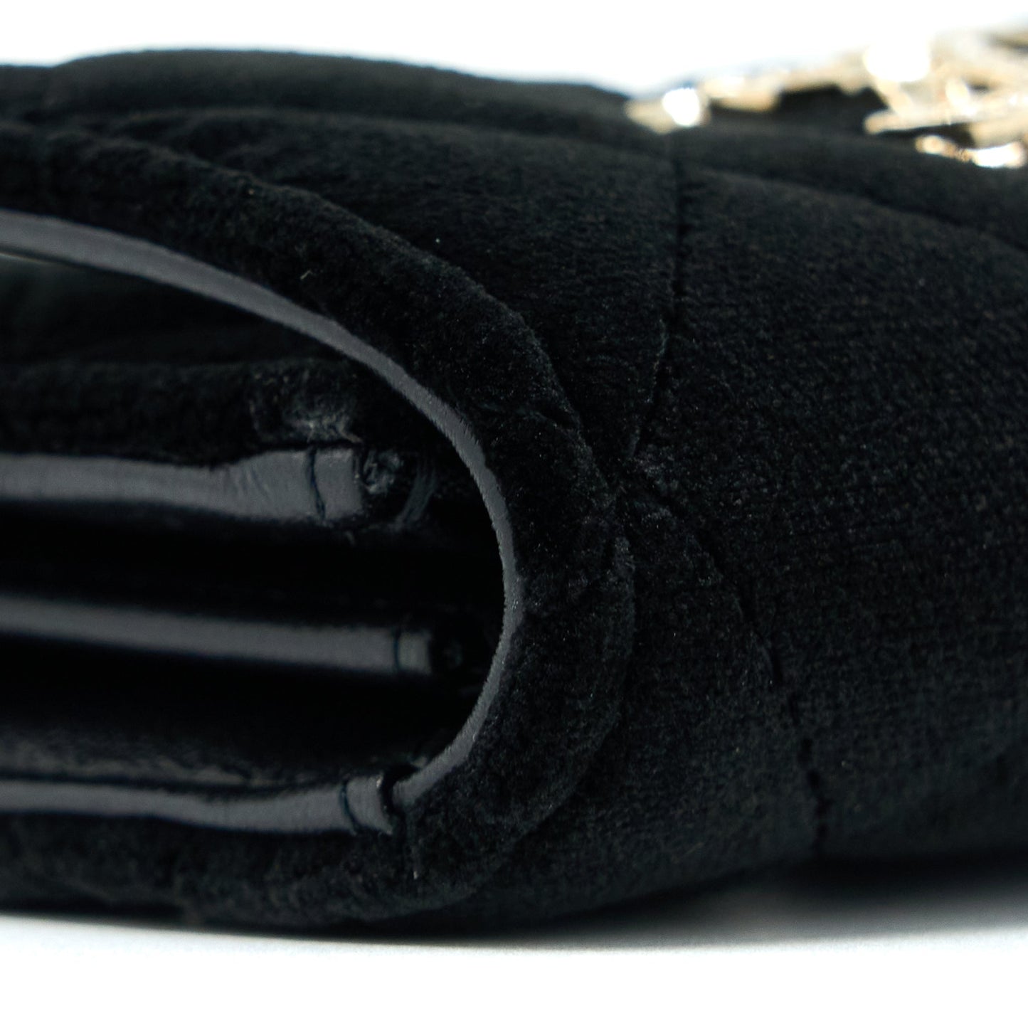 Chanel Small Flap Wallet Velvet Black L