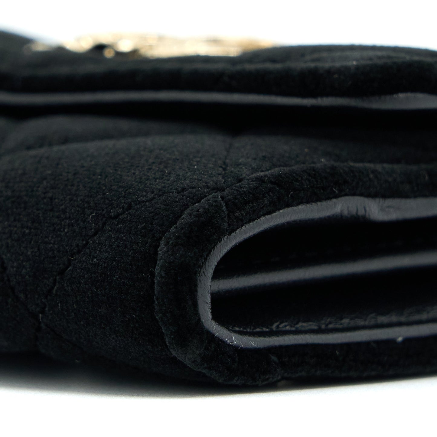 Chanel Small Flap Wallet Velvet Black L