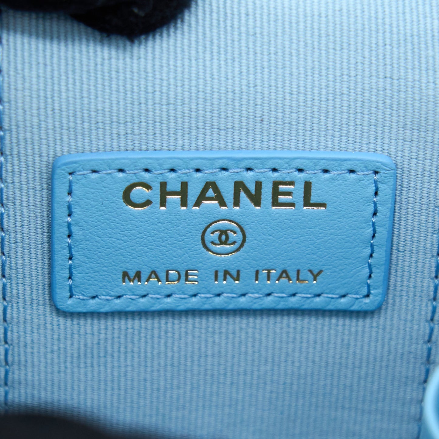 Chanel Mini Vanity Case With Giant Chain Lambskin Blue L