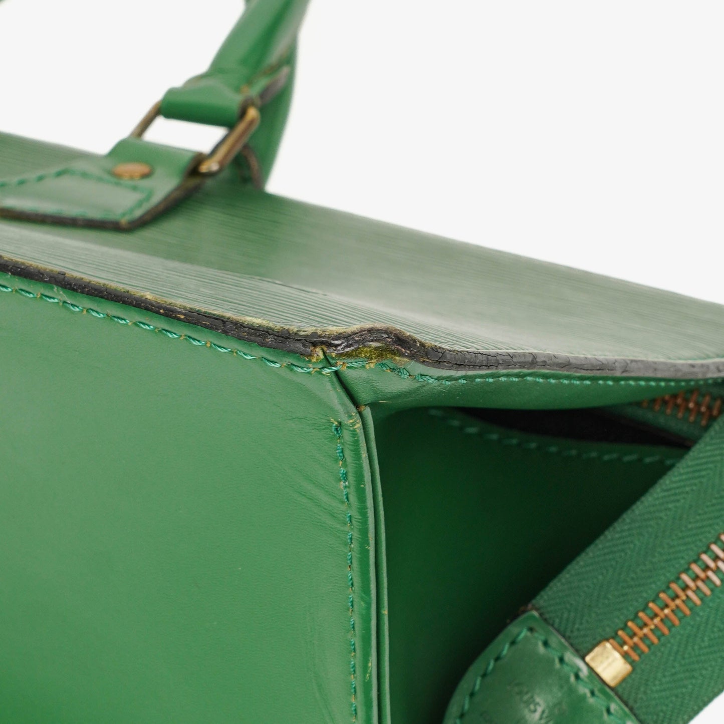 Louis Vuitton Sac Triangle Green EPI Leather Handbag