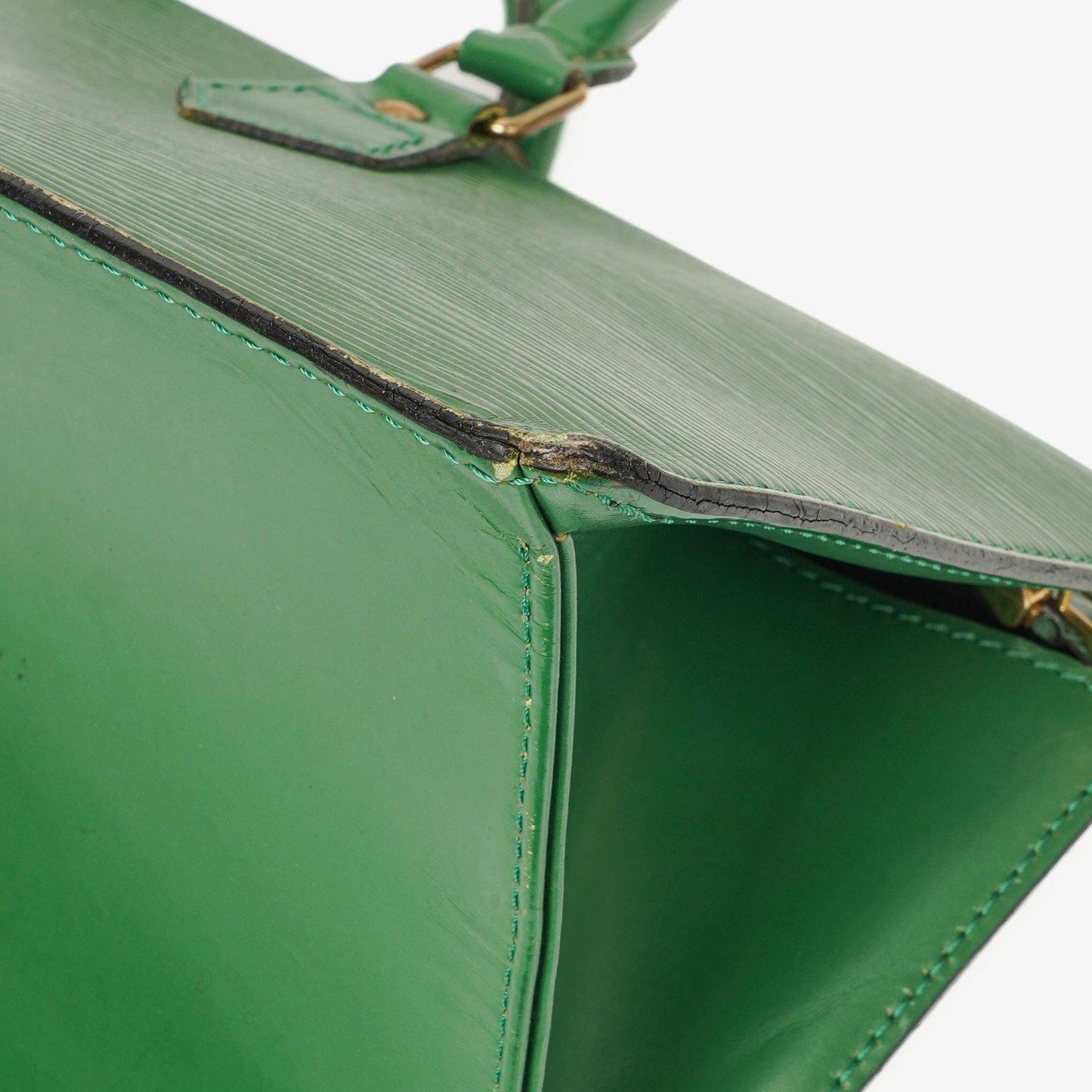 Louis Vuitton Sac Triangle Green EPI Leather Handbag