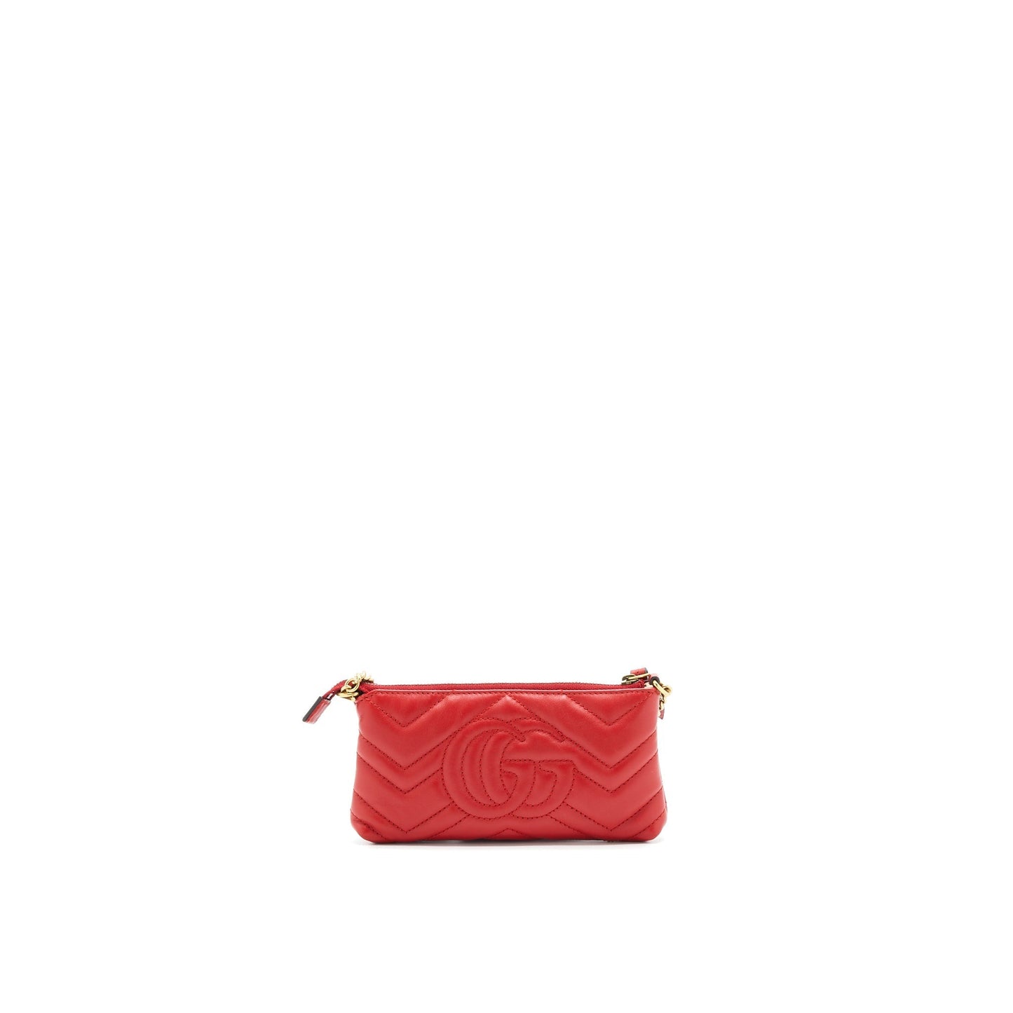Gucci marmont mini pouch with chain red