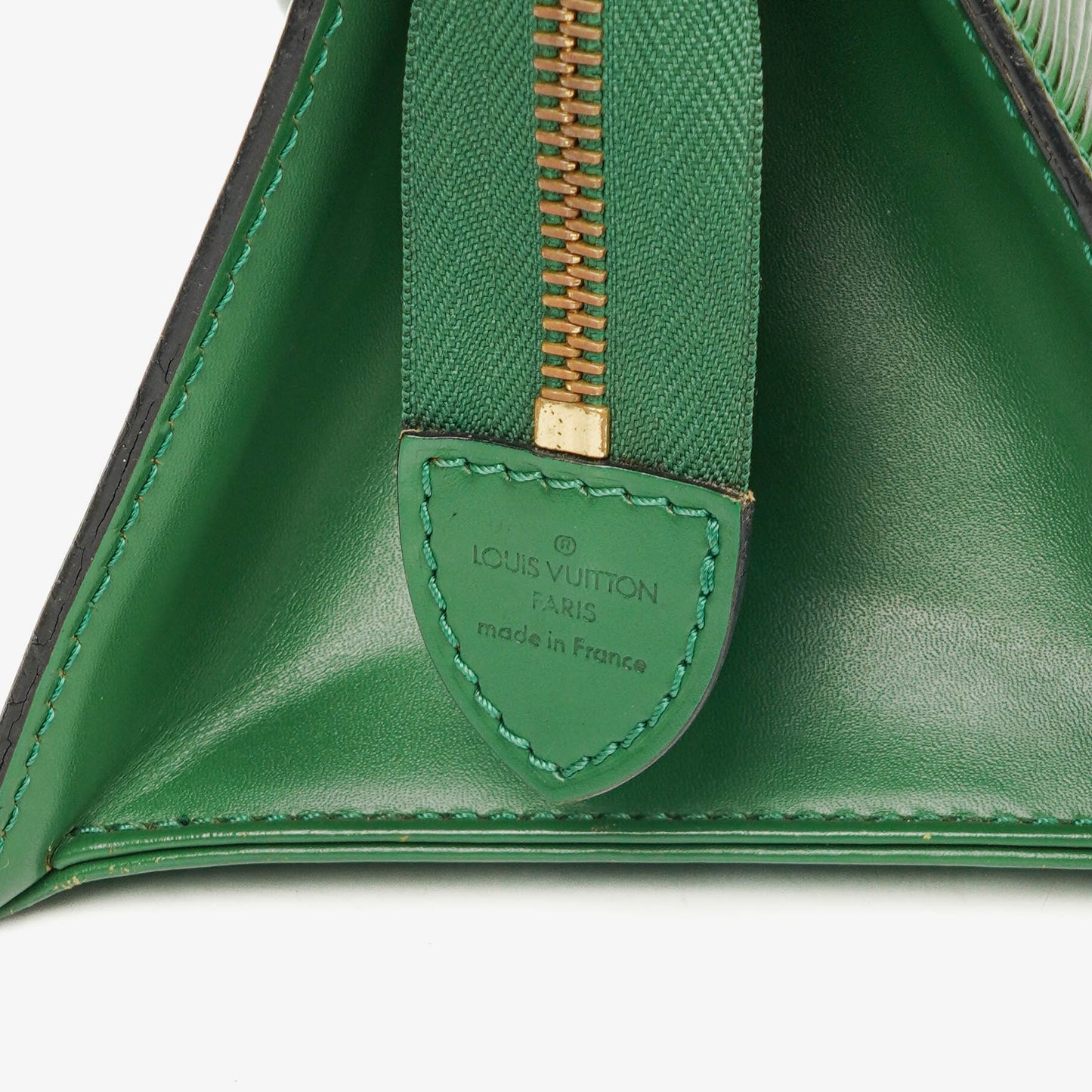 Louis Vuitton Sac Triangle Green EPI Leather Handbag
