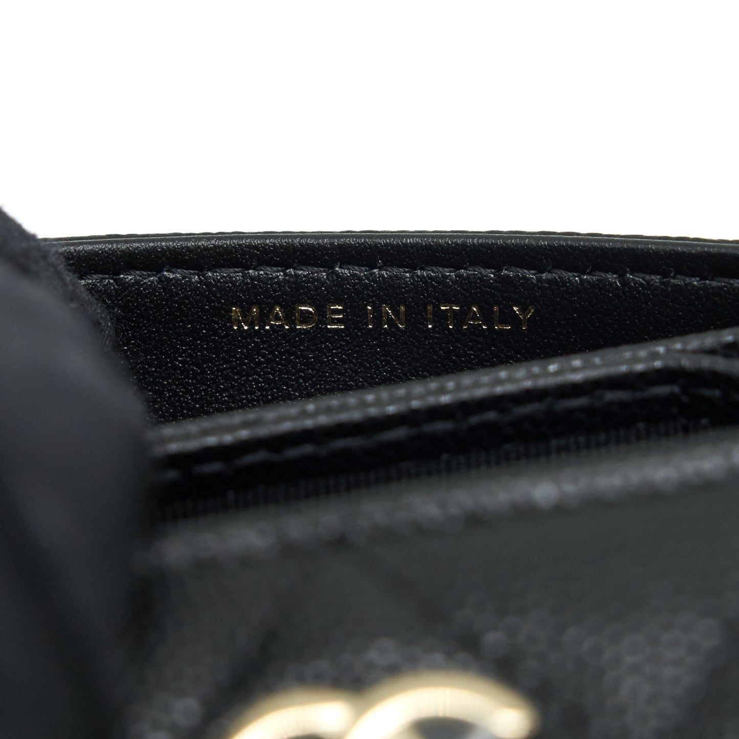 Chanel 21k Caviar mini flap cardholder with chain black L