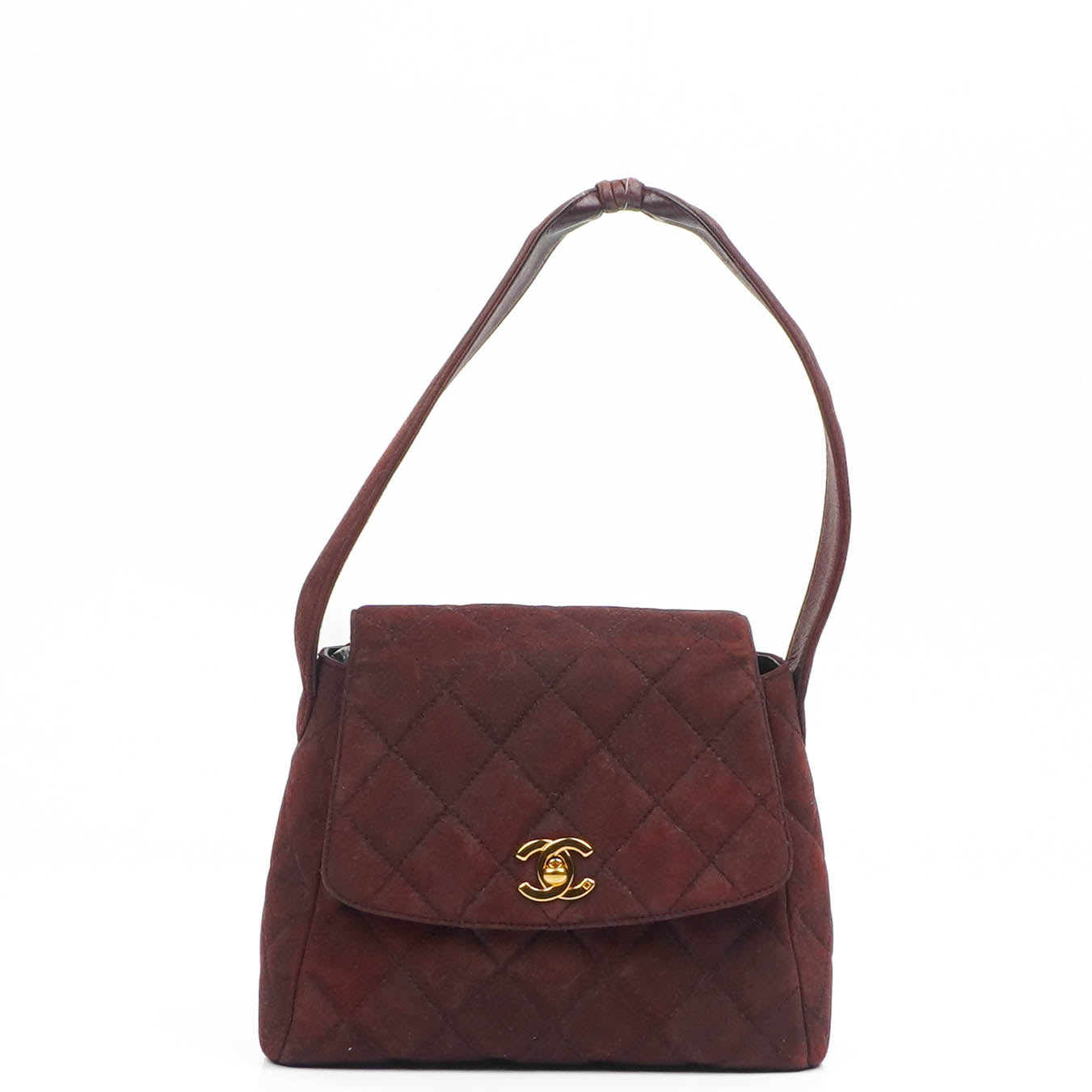 Chanel  Flap Quilted Burgundy Suede 24K Gold-Plated Hardware