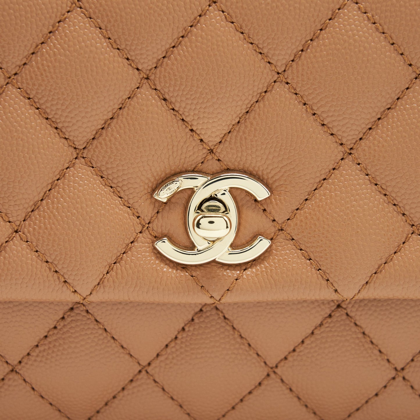 Chanel 21P Small Coco Handle Caviar NB356 Caramel L