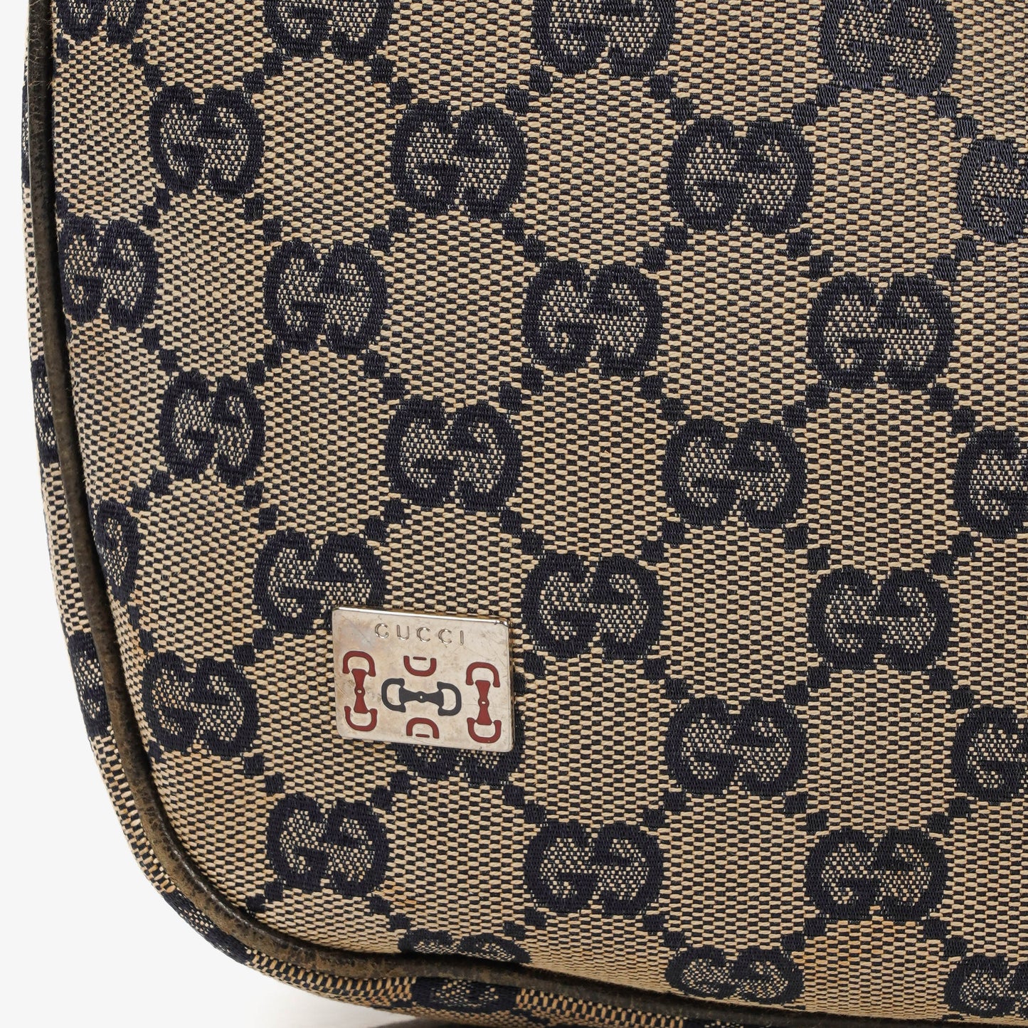 Gucci Charmy Navy GG Canvas Sherry Line Hobo Bag