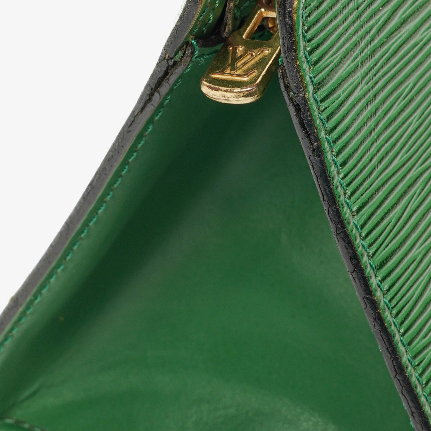 Louis Vuitton Sac Triangle Green EPI Leather Handbag