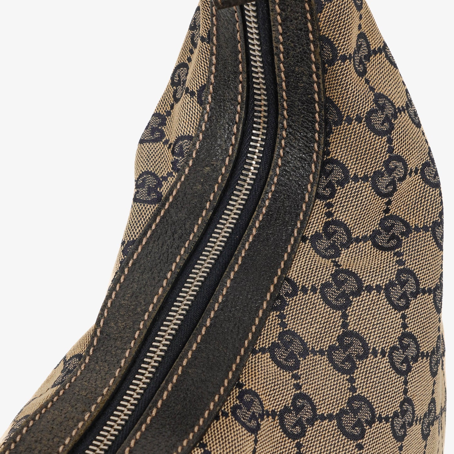 Gucci Charmy Navy GG Canvas Sherry Line Hobo Bag