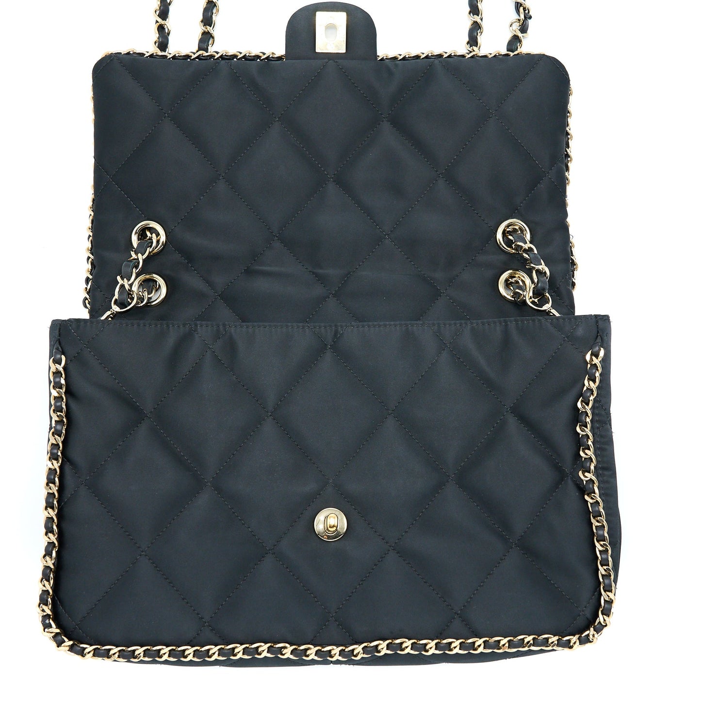 Chanel Seasonal Flap Bag Fabric Black