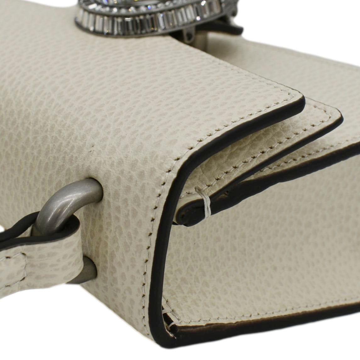 GUCCI Dionysus Mini Leather Top Handle Shoulder Bag Off White 752029