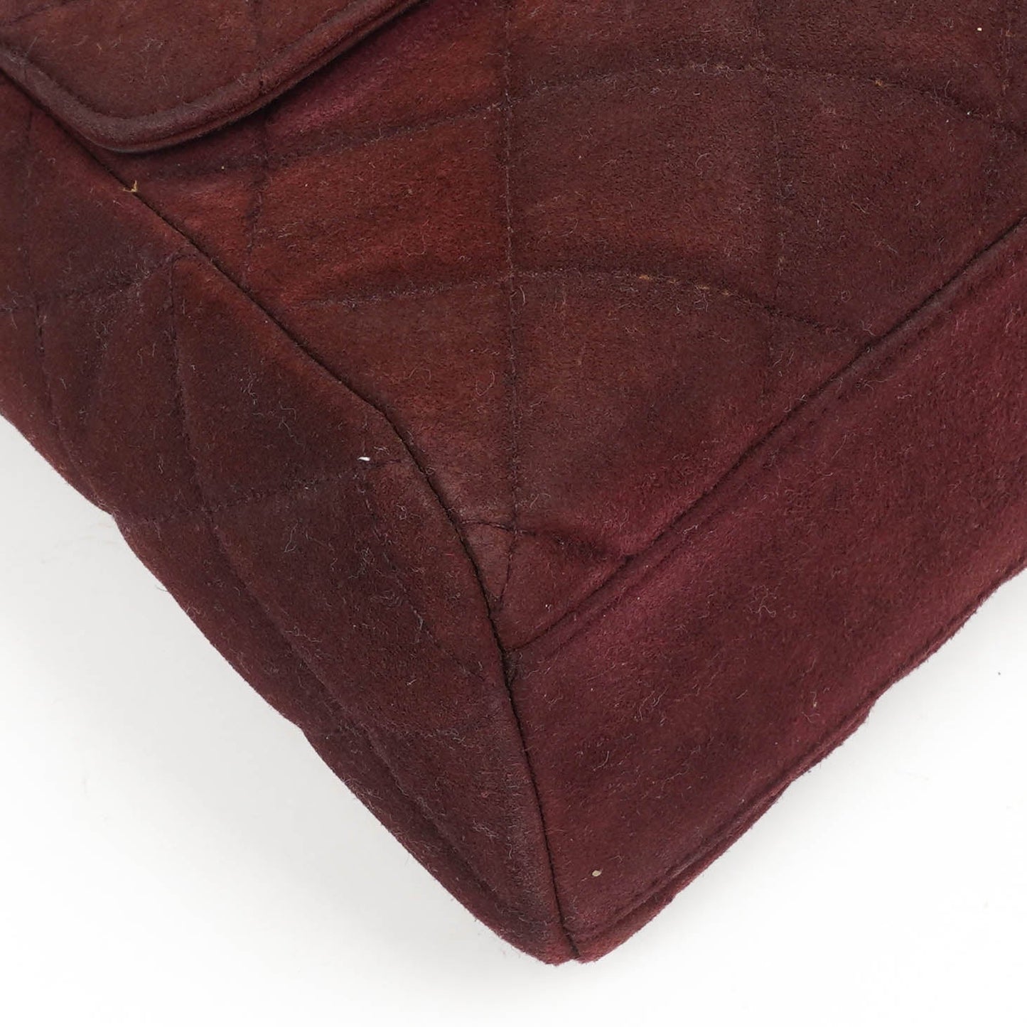 Chanel  Flap Quilted Burgundy Suede 24K Gold-Plated Hardware