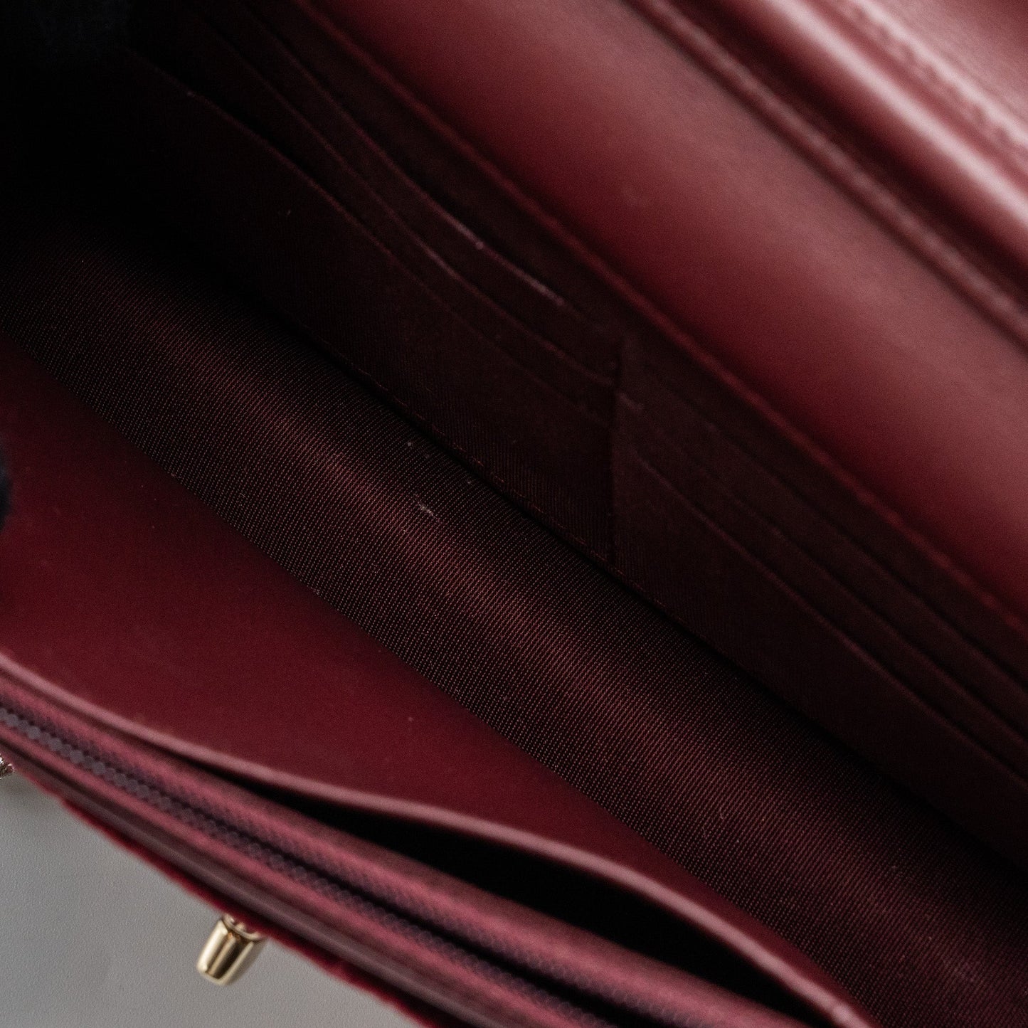 Chanel Crystal Pearl Crush Wallet On Chain Velvet Burgundy L