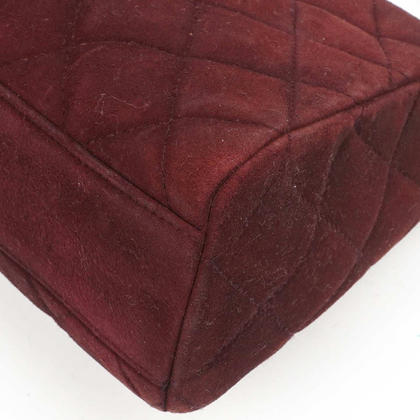 Chanel  Flap Quilted Burgundy Suede 24K Gold-Plated Hardware