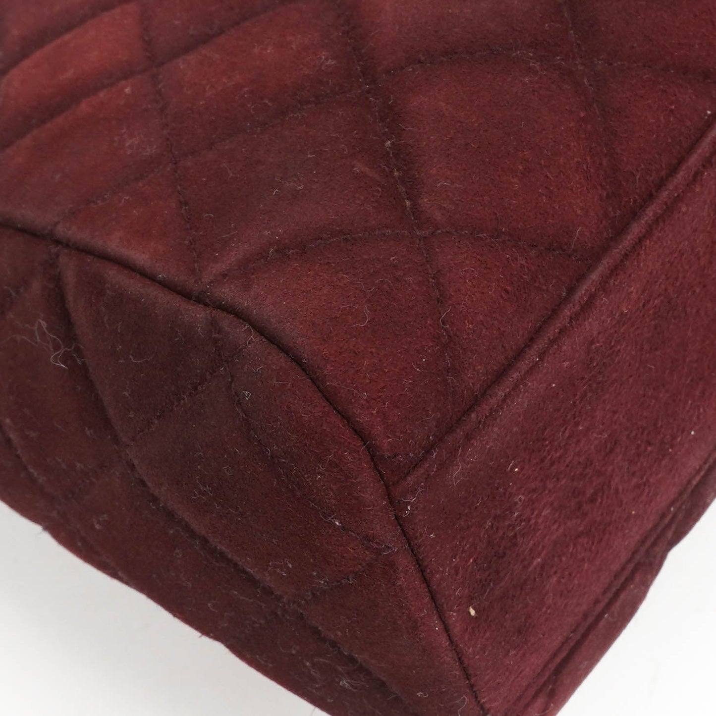 Chanel  Flap Quilted Burgundy Suede 24K Gold-Plated Hardware