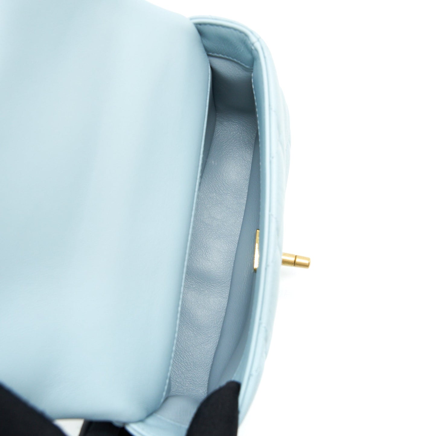Chanel 22P Seasonal Mini Square Flap Bag Lambskin Light Blue