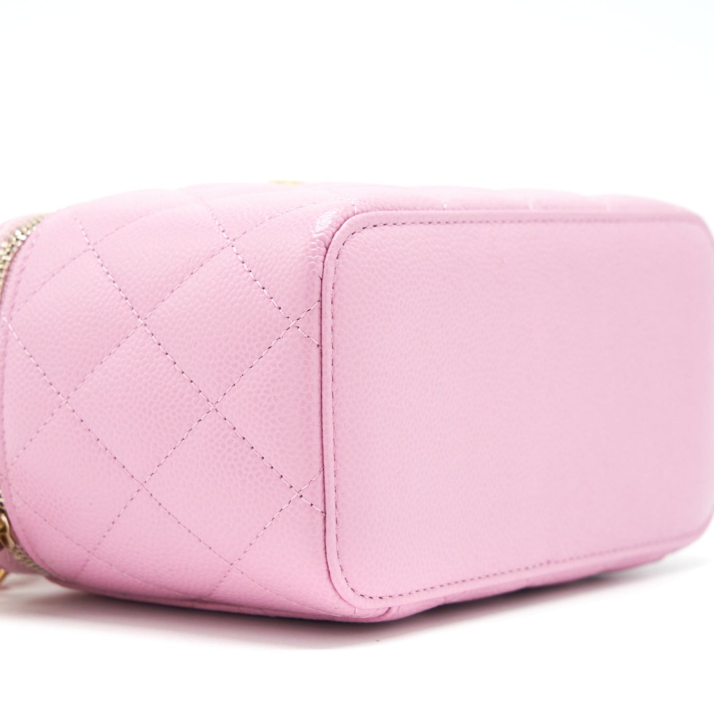 Chanel 22S Letter Top Handle Long Vanity With Chain Caviar NH622 Pink