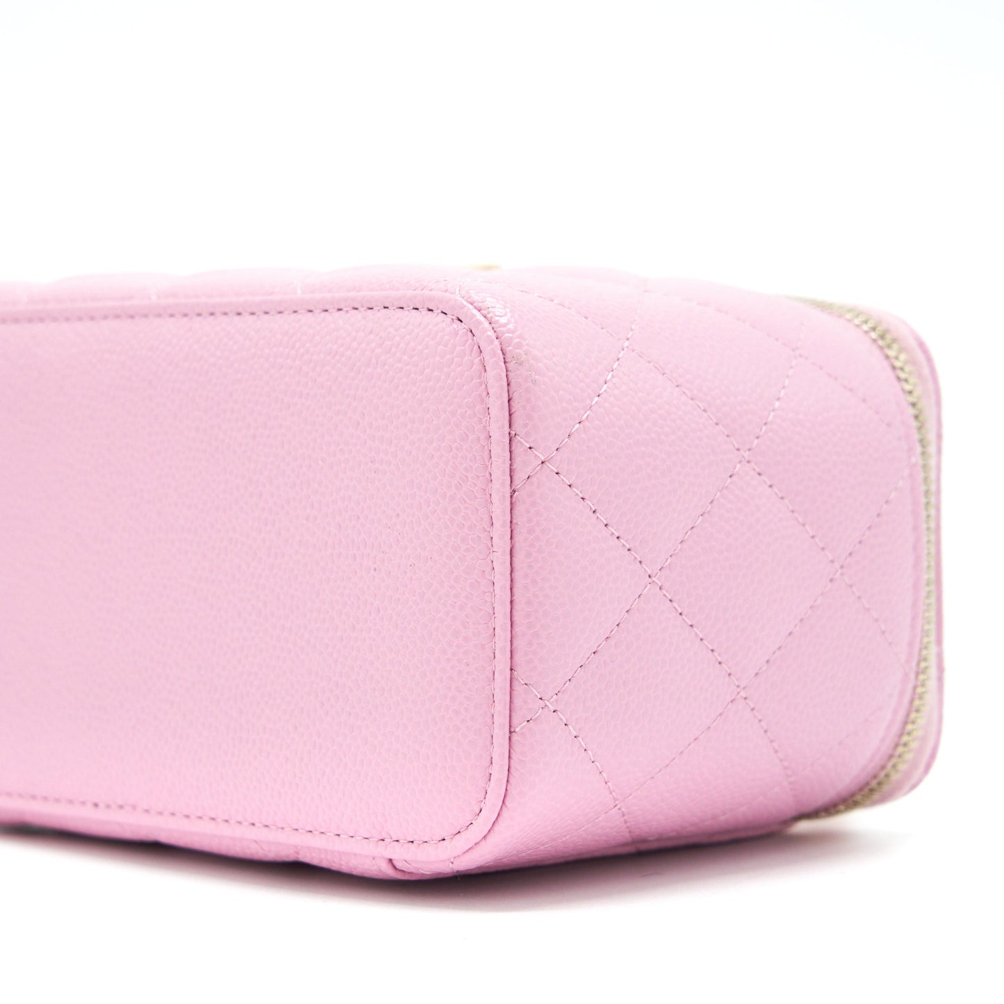 Chanel 22S Letter Top Handle Long Vanity With Chain Caviar NH622 Pink